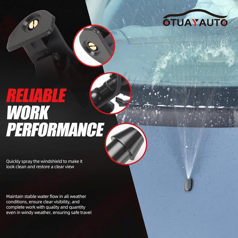 OTUAYAUTO Adjustable Windshield Washer Nozzles Jet Kit Replacement for 2011-2018 Ford Explorer MK5, 2010-2014 Ford Mustang, Windshield Sprayer Jet and Fluid Hose Replaces BB5Z-17603-A AR3Z-17603-A - Image 5